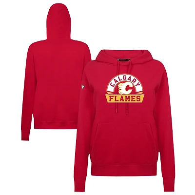 Women's Levelwear Calgary Flames Adorn Banner Arch Pullover Hoodie