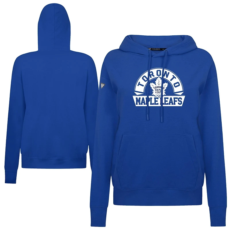 Women's Levelwear Royal Toronto Maple Leafs Adorn Banner Arch Pullover Hoodie