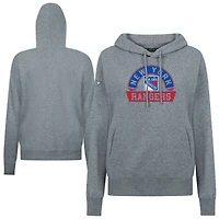 Women's Levelwear Gray New York Rangers Adorn Banner Arch Pullover Hoodie