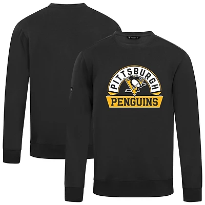 Men's Levelwear Black Pittsburgh Penguins Zane Banner Arch Pullover Sweatshirt