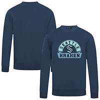 Men's Levelwear Navy Seattle Kraken Zane Banner Arch Pullover Sweatshirt