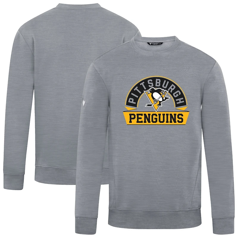 Men's Levelwear Gray Pittsburgh Penguins Zane Banner Arch Pullover Sweatshirt