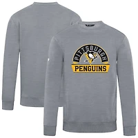 Men's Levelwear Gray Pittsburgh Penguins Zane Banner Arch Pullover Sweatshirt
