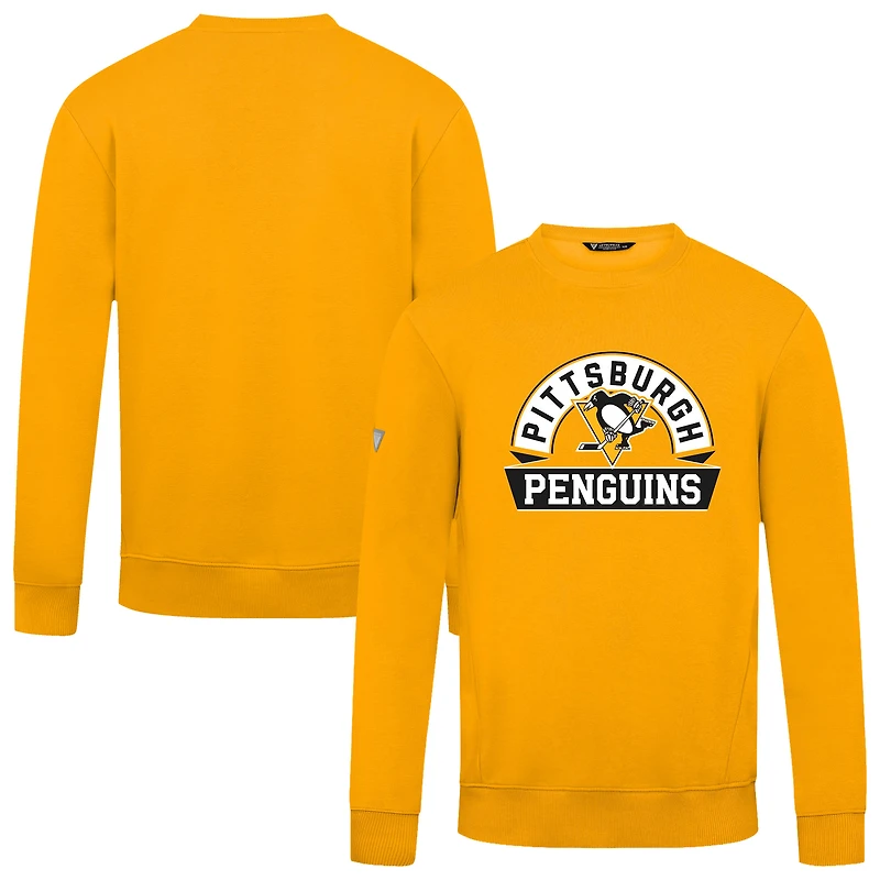 Men's Levelwear Gold Pittsburgh Penguins Zane Banner Arch Pullover Sweatshirt