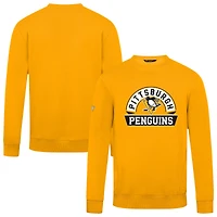 Men's Levelwear Gold Pittsburgh Penguins Zane Banner Arch Pullover Sweatshirt