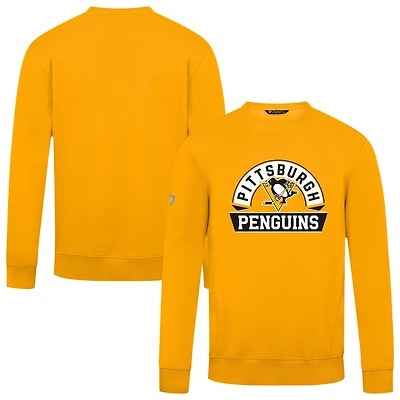 Men's Levelwear Gold Pittsburgh Penguins Zane Banner Arch Pullover Sweatshirt