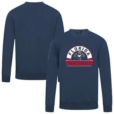 Men's Levelwear Navy Florida Panthers Zane Banner Arch Pullover Sweatshirt
