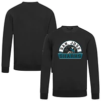 Men's Levelwear Black San Jose Sharks Zane Banner Arch Pullover Sweatshirt