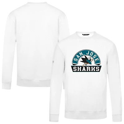 Men's Levelwear White San Jose Sharks Zane Banner Arch Pullover Sweatshirt