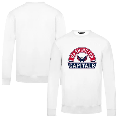 Men's Levelwear White Washington Capitals Zane Banner Arch Pullover Sweatshirt