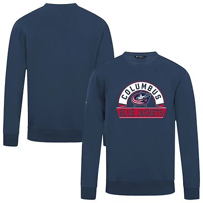 Men's Levelwear Navy Columbus Blue Jackets Zane Banner Arch Pullover Sweatshirt