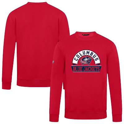 Men's Levelwear Red Columbus Blue Jackets Zane Banner Arch Pullover Sweatshirt