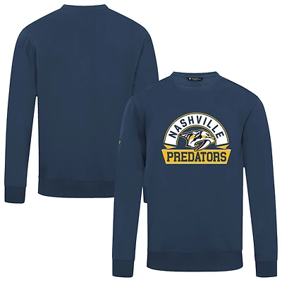 Men's Levelwear Navy Nashville Predators Zane Banner Arch Pullover Sweatshirt