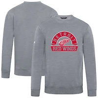 Men's Levelwear Gray Detroit Red Wings Zane Banner Arch Pullover Sweatshirt