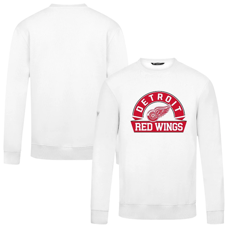 Men's Levelwear White Detroit Red Wings Zane Banner Arch Pullover Sweatshirt