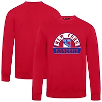Men's Levelwear Red New York Rangers Zane Banner Arch Pullover Sweatshirt