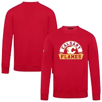 Men's Levelwear Red Calgary Flames Zane Banner Arch Pullover Sweatshirt