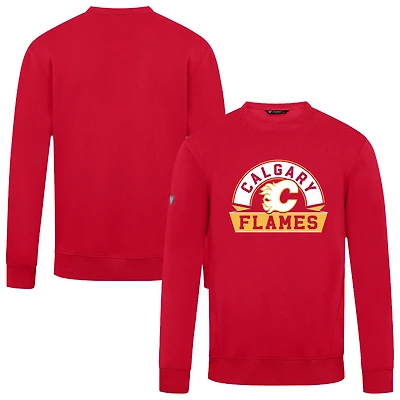 Men's Levelwear Red Calgary Flames Zane Banner Arch Pullover Sweatshirt