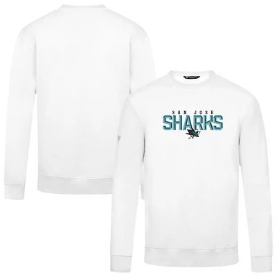 Men's Levelwear White San Jose Sharks Zane Carve Pullover Sweatshirt