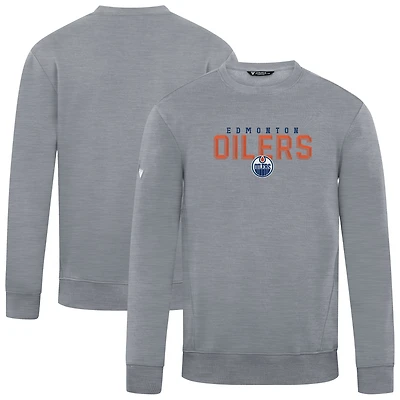 Men's Levelwear Gray Edmonton Oilers Zane Carve Pullover Sweatshirt
