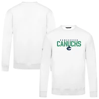 Men's Levelwear White Vancouver Canucks Zane Carve Pullover Sweatshirt