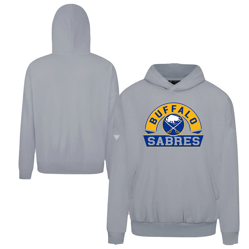 Men's Levelwear Gray Buffalo Sabres Contact Banner Arch Pullover Hoodie