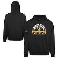 Men's Levelwear Black Pittsburgh Penguins Contact Banner Arch Pullover Hoodie