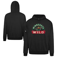 Men's Levelwear Black Minnesota Wild Contact Banner Arch Pullover Hoodie
