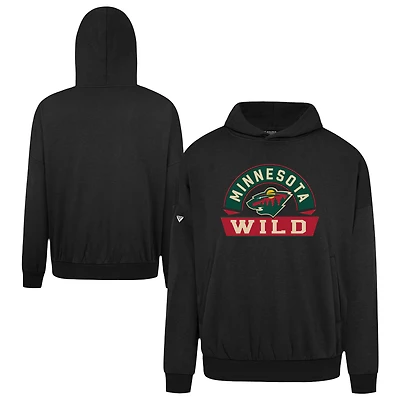 Men's Levelwear Black Minnesota Wild Contact Banner Arch Pullover Hoodie