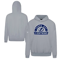 Men's Levelwear Gray Tampa Bay Lightning Contact Banner Arch Pullover Hoodie