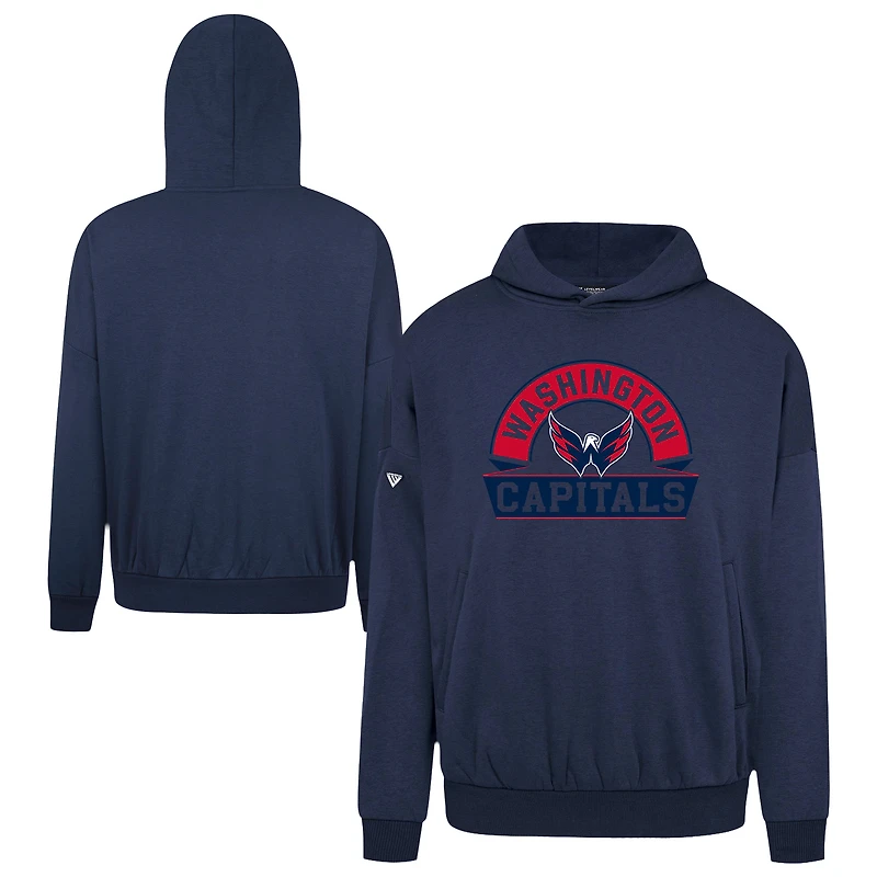 Men's Levelwear Navy Washington Capitals Contact Banner Arch Pullover Hoodie