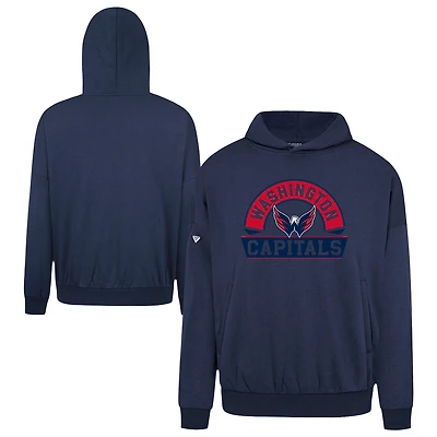Men's Levelwear Navy Washington Capitals Contact Banner Arch Pullover Hoodie