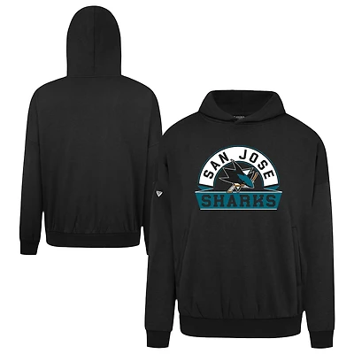 Men's Levelwear Black San Jose Sharks Contact Banner Arch Pullover Hoodie