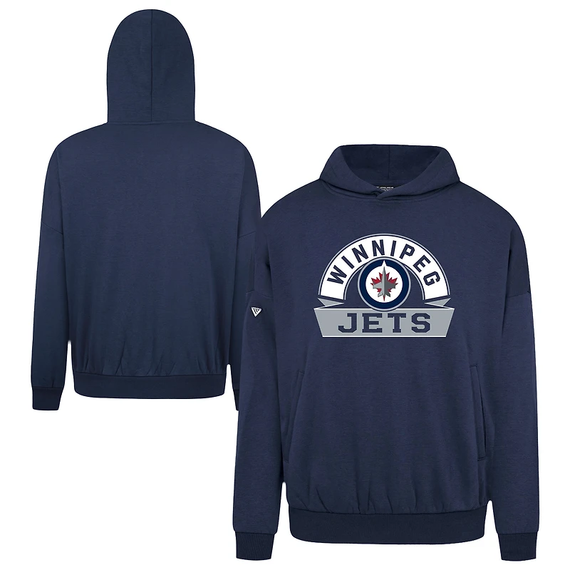 Men's Levelwear Navy Winnipeg Jets Contact Banner Arch Pullover Hoodie