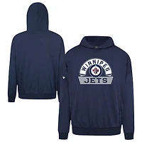 Men's Levelwear Navy Winnipeg Jets Contact Banner Arch Pullover Hoodie