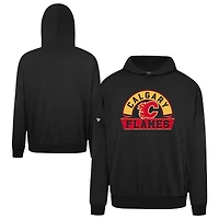 Men's Levelwear Black Calgary Flames Contact Banner Arch Pullover Hoodie