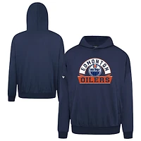 Men's Levelwear Navy Edmonton Oilers Contact Banner Arch Pullover Hoodie