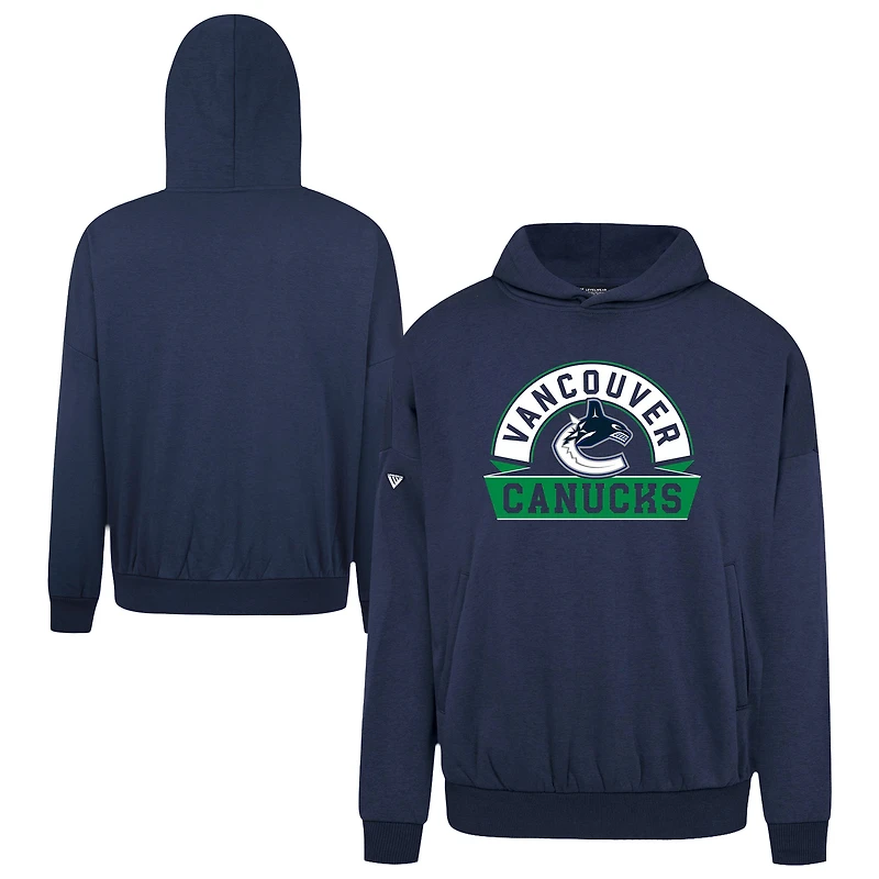 Men's Levelwear Navy Vancouver Canucks Contact Banner Arch Pullover Hoodie
