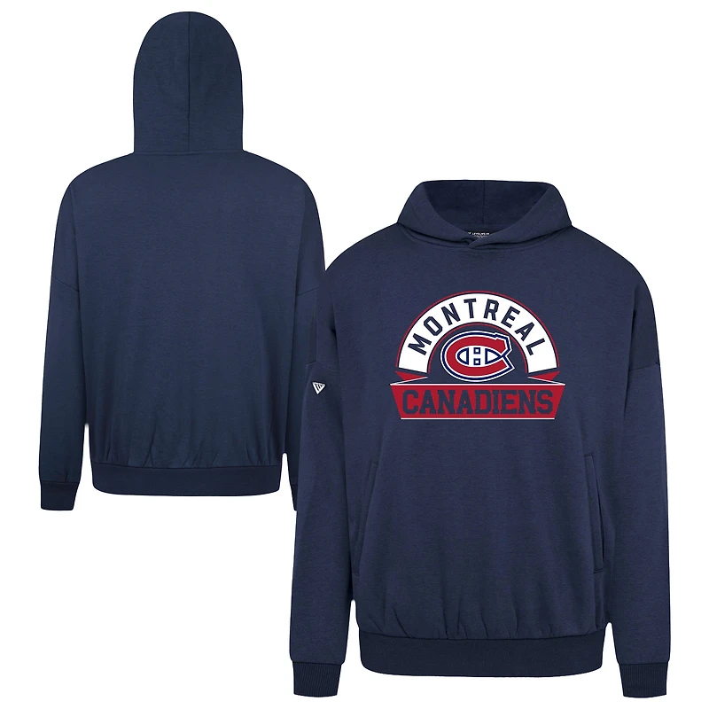 Men's Levelwear Navy Montreal Canadiens Contact Banner Arch Pullover Hoodie