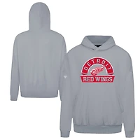 Men's Levelwear Gray Detroit Red Wings Contact Banner Arch Pullover Hoodie
