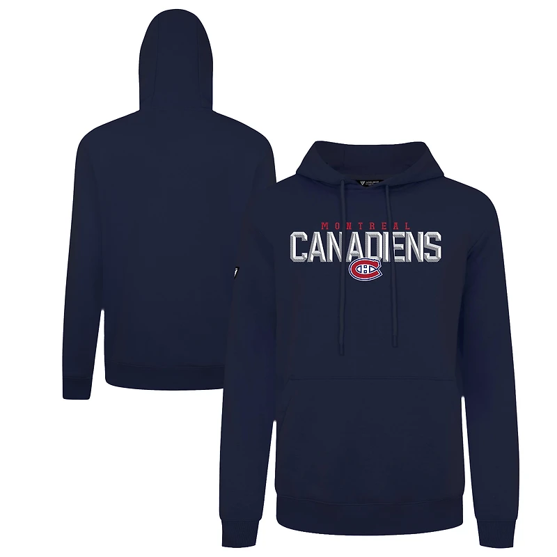 Men's Levelwear Navy Montreal Canadiens Podium Carve Pullover Hoodie