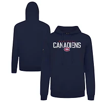 Men's Levelwear Navy Montreal Canadiens Podium Carve Pullover Hoodie