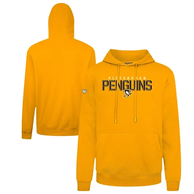 Men's Levelwear Gold Pittsburgh Penguins Podium Carve Pullover Hoodie