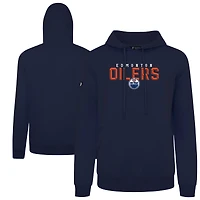Men's Levelwear Navy Edmonton Oilers Podium Carve Pullover Hoodie