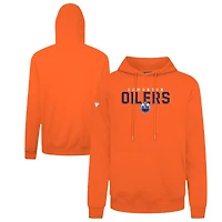 Men's Levelwear Orange Edmonton Oilers Podium Carve Pullover Hoodie