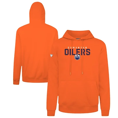 Men's Levelwear Orange Edmonton Oilers Podium Carve Pullover Hoodie