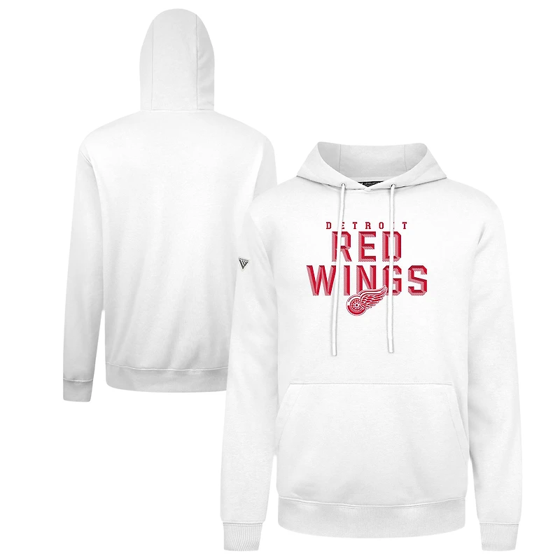 Men's Levelwear White Detroit Red Wings Podium Carve Pullover Hoodie