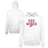 Men's Levelwear White Detroit Red Wings Podium Carve Pullover Hoodie
