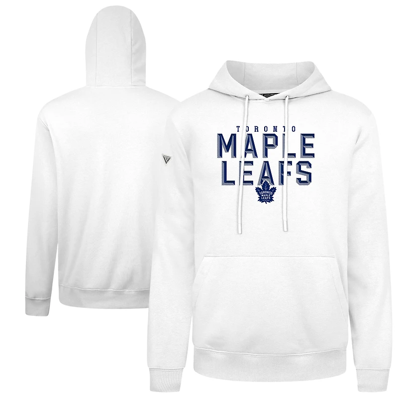 Men's Levelwear White Toronto Maple Leafs Podium Carve Pullover Hoodie