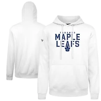 Men's Levelwear White Toronto Maple Leafs Podium Carve Pullover Hoodie